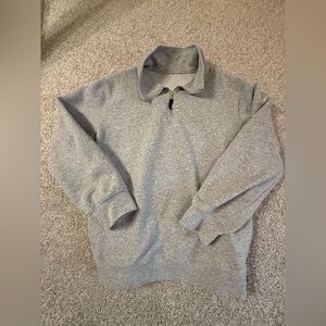 like New Men’s Gray Quarter-Zip Pullover – Size 2XL with pockets